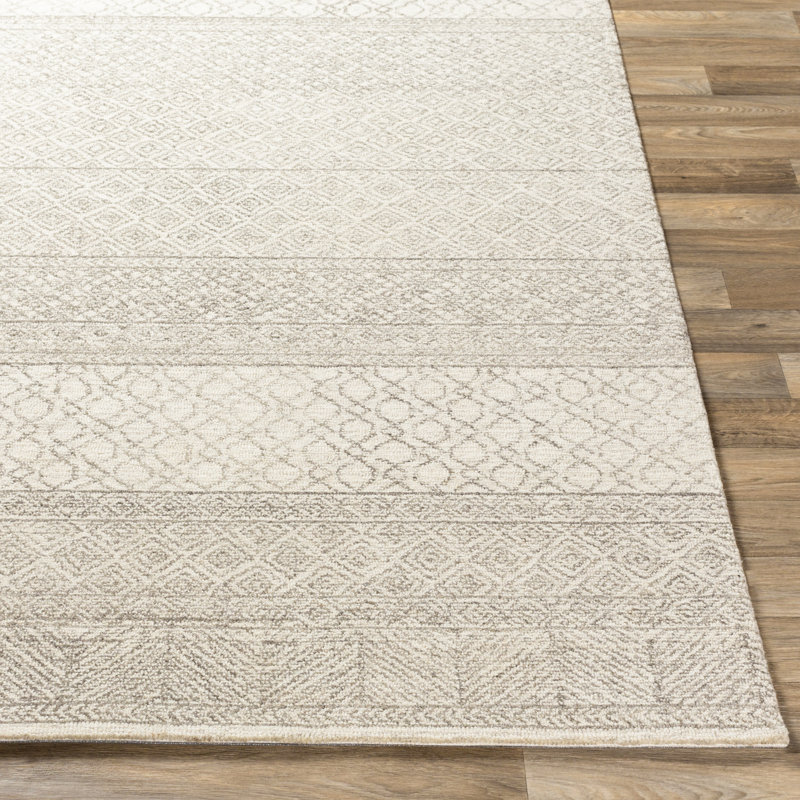 Steelside™ Abdera Handmade Wool Gray/Cream Rug & Reviews Wayfair